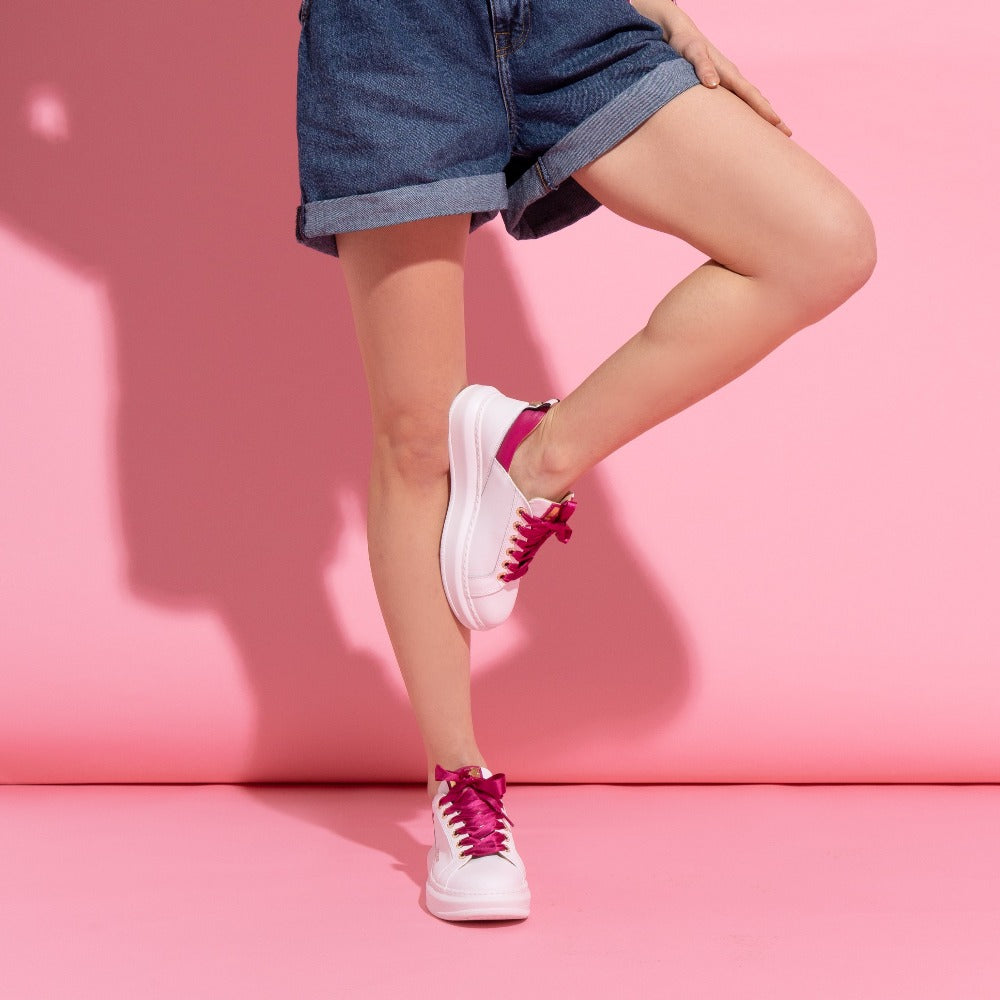 Alessia Sneaker White/Fuchsia