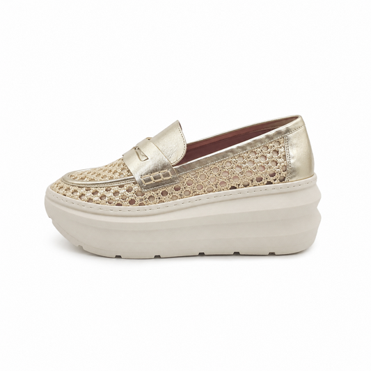 Veronica Rafia Platinum Sneakers
