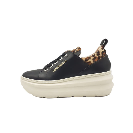 Brigid Sneakers Black-Leopard