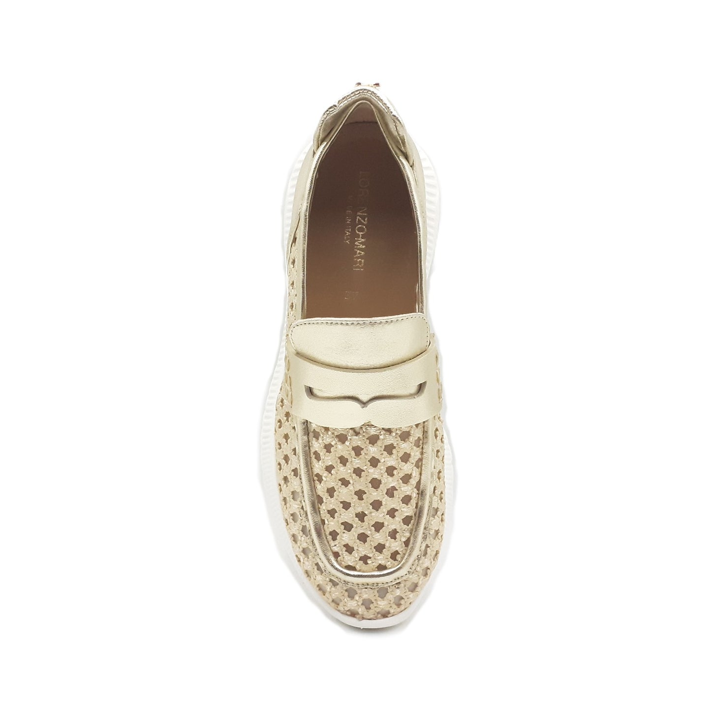 Mocassino Amber 11 rafia platino