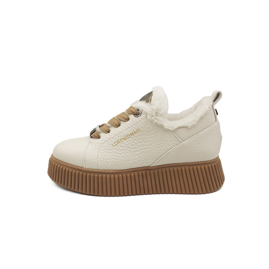 Sneakers Sally 30 Avorio e Pelliccia