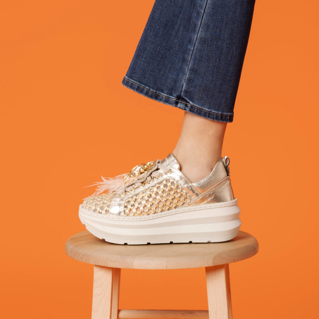 Sneakers Veronica Rafia Platino