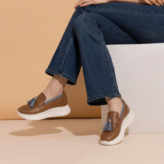 Mocassino Amber 9 Cuoio/ardesia