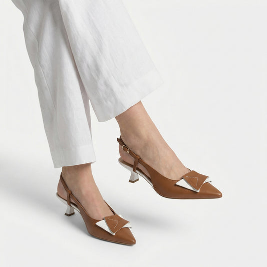 Slingback Cindy 6 cuoio