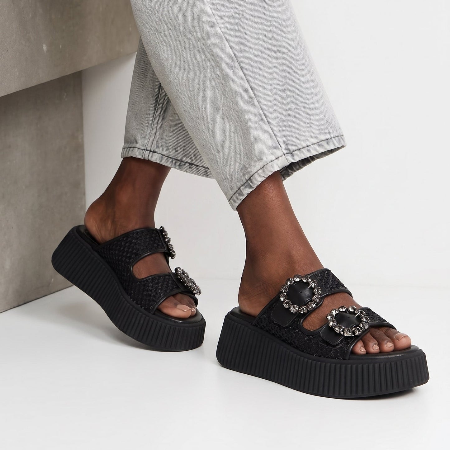 Sandalo Sallyna 04 Rafia Black