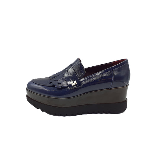 Clea Patent Blue Moccasin