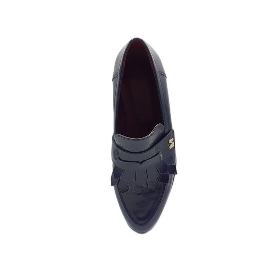 Clea Patent Blue Moccasin