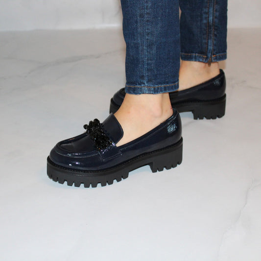 Mocassino Connie con accessorio blu