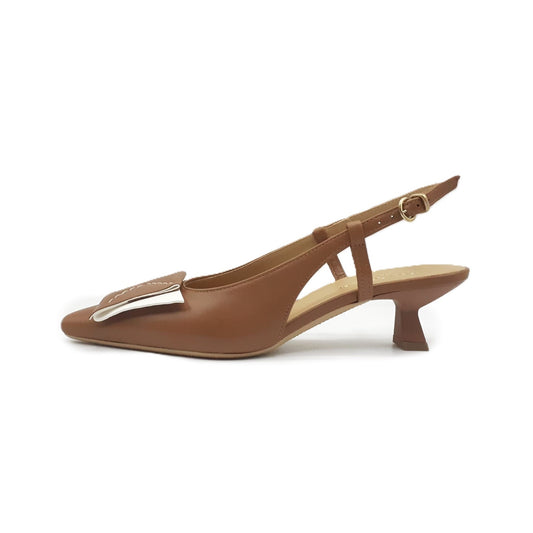 Slingback Cindy 6 cuoio