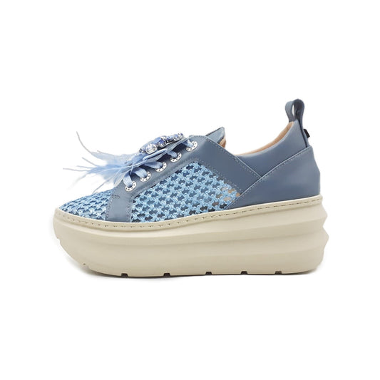 Veronica Rafia Platinum Sneakers