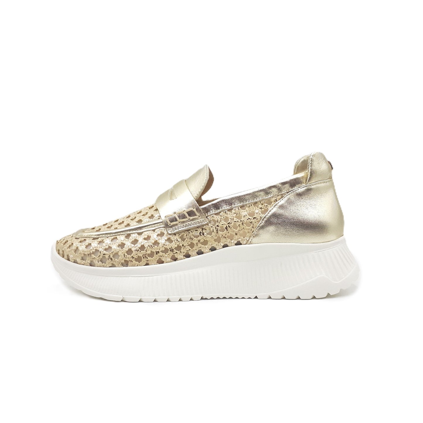 Mocassino Amber 11 rafia platino