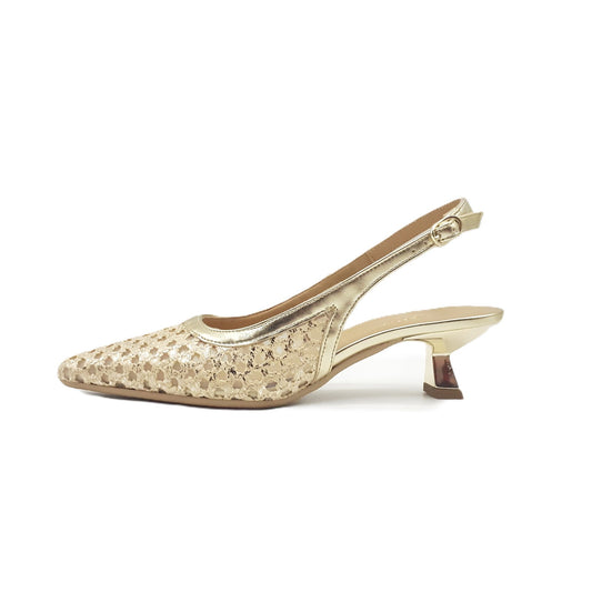 Slingback Cindy 14 rafia platino