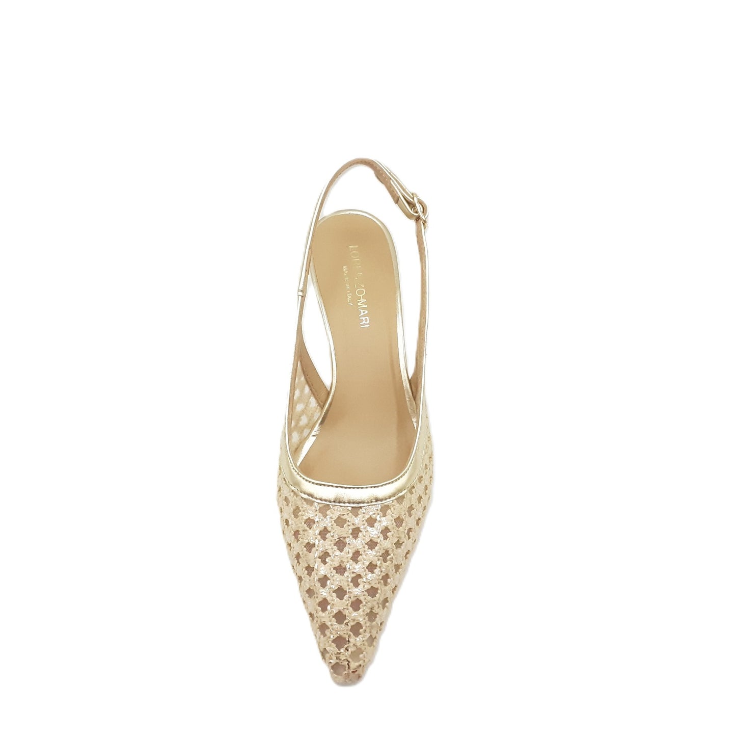 Slingback Cindy 14 rafia platino