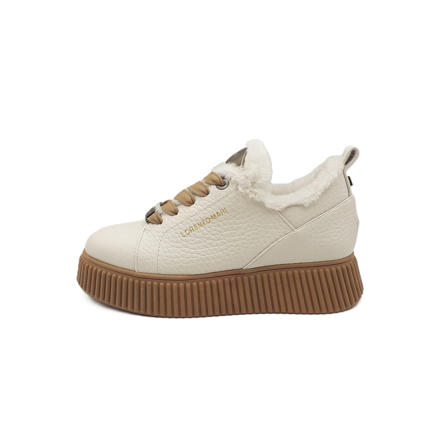 Sneakers Sally 30 Avorio e Pelliccia