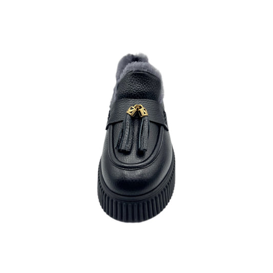 Mocassino Sally Camoscio Nero/Montone