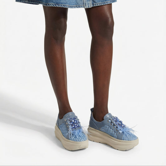 Veronica Rafia Platinum Sneakers