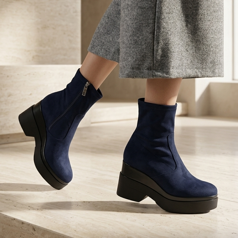 Stivaletto Polly Alcantara Blu