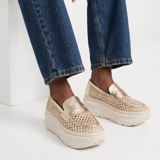 Veronica Rafia Platinum Sneakers