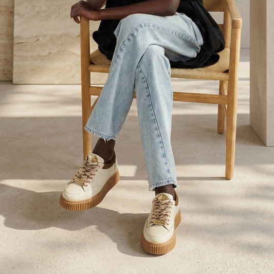 Sally 26 nude/platinum sneakers